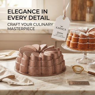 قالب کیک پزی ۲۵.۵ سانتی‌متر گرانیتی گاریسا  کد 257417 - کاراجا | Karaca Garisa Granite Cake Pan