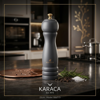 ادویه‌ساب ۲۲ سانتی‌متری کاراجا مدل Tor - کد ۹۸۶۷۷۳ | Karaca Tor 22cm Pepper & Spice Mill Grey